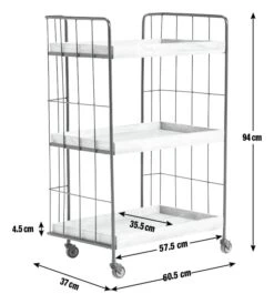 Habitat Kai Wood Drinks Trolley - Black & Mango -Habitat 9579271 R E001