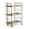 Habitat Kai Wood Drinks Trolley - Black & Mango -Habitat 9579271 R Z001A