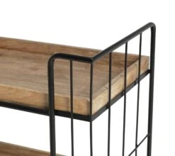 Habitat Kai Wood Drinks Trolley - Black & Mango -Habitat 9579271 R Z005A