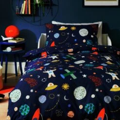 Habitat Kids Glow In The Dark Space Bedding Set - Toddler -Habitat 9581001 R Z006A