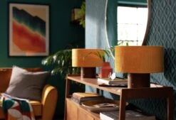 Habitat Corduroy Touch Table Lamp - Mustard & Walnut 9 Habitat Corduroy Touch Table Lamp - Mustard & Walnut -Habitat 9582275 R Z002C