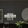 Habitat Yang 2 Tier LED Glass Chandelier - Chrome -Habitat 9584448 R Z001A