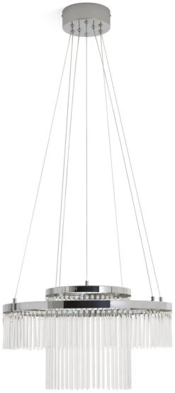 Habitat Yang 2 Tier LED Glass Chandelier - Chrome -Habitat 9584448 R Z002A