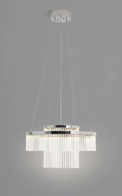 Habitat Yang 2 Tier LED Glass Chandelier - Chrome -Habitat 9584448 R Z006C