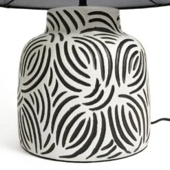 Habitat Lynx Brush Stroke Ceramic Table Lamp - Black & White -Habitat 9585289 R Z003A