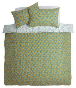 Habitat Sunburst Geo Green & Mustard Bedding Set - Single -Habitat 9588042 R Z002A