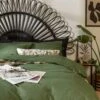 Habitat Cotton Textured Plain Green Bedding Set - Single