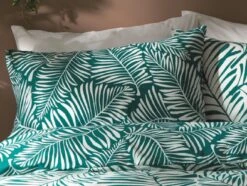 Habitat Abstract Green Leaf & White Bedding Set - Single -Habitat 9593226 R Z003C