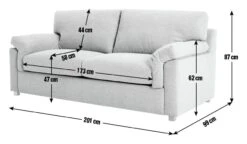 Habitat Florence Fabric 3 Seater Sofa - Grey 13 Habitat Florence Fabric 3 Seater Sofa - Grey -Habitat 9597923 R E001
