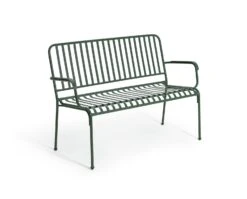 Habitat Indu 2 Seater Metal Garden Bench - Green