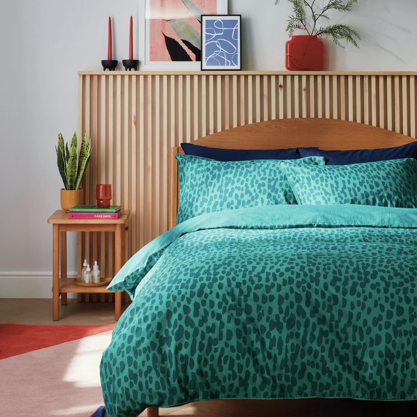 Habitat Emerald Brush Strokes Green Bedding Set - Single 3 Habitat Emerald Brush Strokes Green Bedding Set - Single