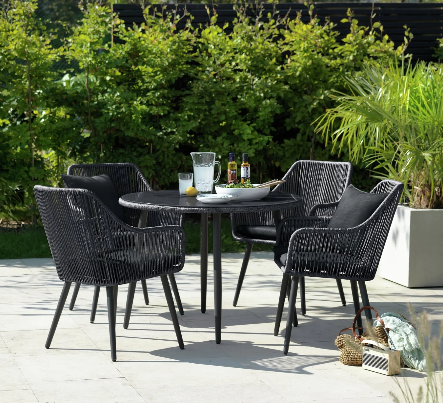 Habitat Malta 4 Seater Rattan Effect Patio Set - Black 6 Habitat Malta 4 Seater Rattan Effect Patio Set - Black - Image 4