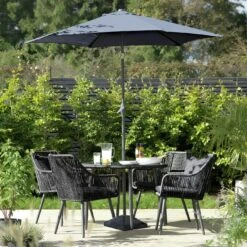 Habitat Malta 4 Seater Rattan Effect Patio Set - Black 15 Habitat Malta 4 Seater Rattan Effect Patio Set - Black -Habitat 9609127 R Z004C