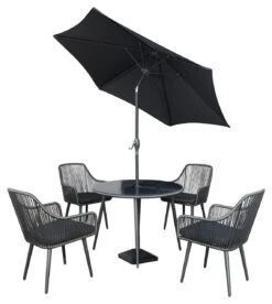 Habitat Malta 4 Seater Rattan Effect Patio Set - Black 21 Habitat Malta 4 Seater Rattan Effect Patio Set - Black -Habitat 9609127 R Z015A