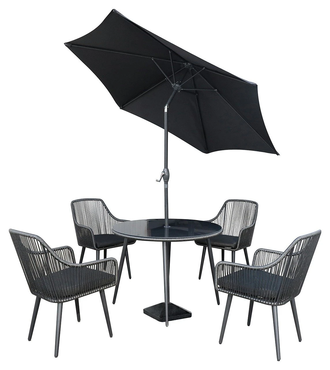 Habitat Malta 4 Seater Rattan Effect Patio Set - Black 10 Habitat Malta 4 Seater Rattan Effect Patio Set - Black - Image 8