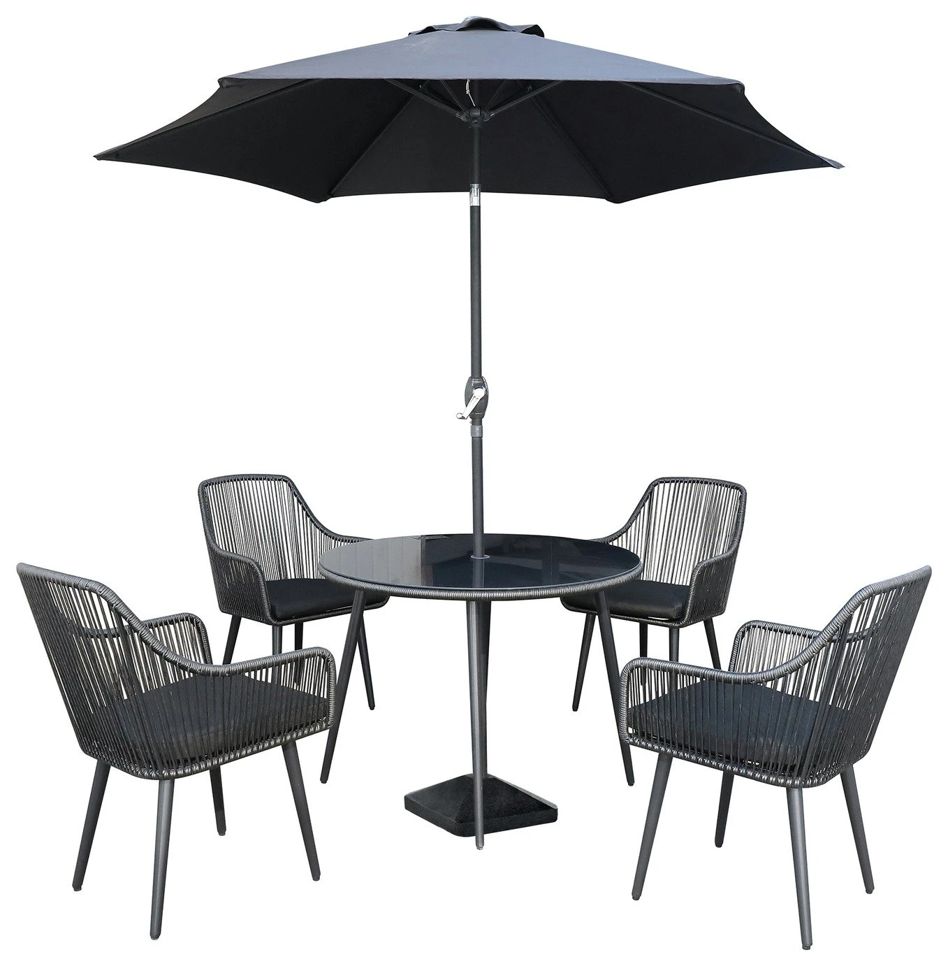 Habitat Malta 4 Seater Rattan Effect Patio Set - Black 11 Habitat Malta 4 Seater Rattan Effect Patio Set - Black - Image 9
