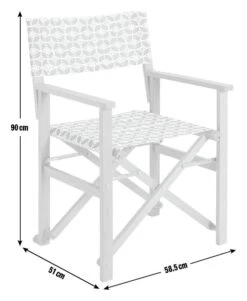 Habitat Folding Wooden Director Chair - Grey & White -Habitat 9610037 R E001