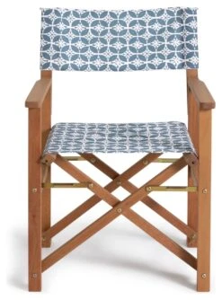Habitat Folding Wooden Director Chair - Grey & White -Habitat 9610037 R Z002A