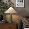 Habitat Conical Ceramic Table Lamp - Olive & Beige -Habitat 9610264 R Z001A
