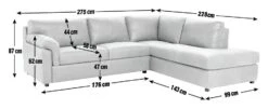 Habitat Florence LeatherRight Hand Corner Chaise Sofa - Tan -Habitat 9611586 R E001
