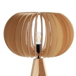 Habitat Achille Ash Wooden Tripod Floor Lamp - Oak -Habitat 9615489 R Z005A