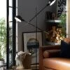 Habitat Jalonee Double Arm Floor Lamp - Black & Brass 1 Habitat Jalonee Double Arm Floor Lamp - Black & Brass -Habitat 9616127 R Z001A