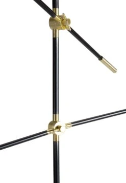 Habitat Jalonee Double Arm Floor Lamp - Black & Brass -Habitat 9616127 R Z003A