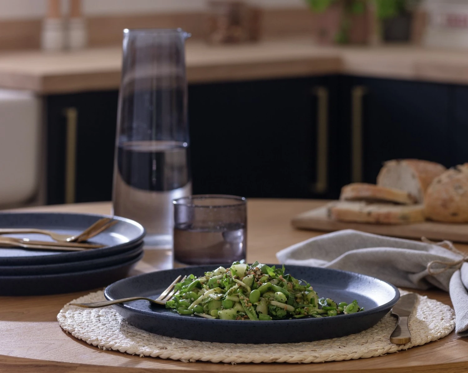 Habitat Addison 4 Piece Stoneware Dinner Plate - Blue 4 Habitat Addison 4 Piece Stoneware Dinner Plate - Blue - Image 2