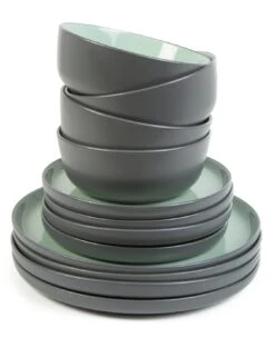 Habitat Two Tone 16 Piece Stoneware Dinner Set 10 Habitat Two Tone 16 Piece Stoneware Dinner Set -Habitat 9626997 R Z002A