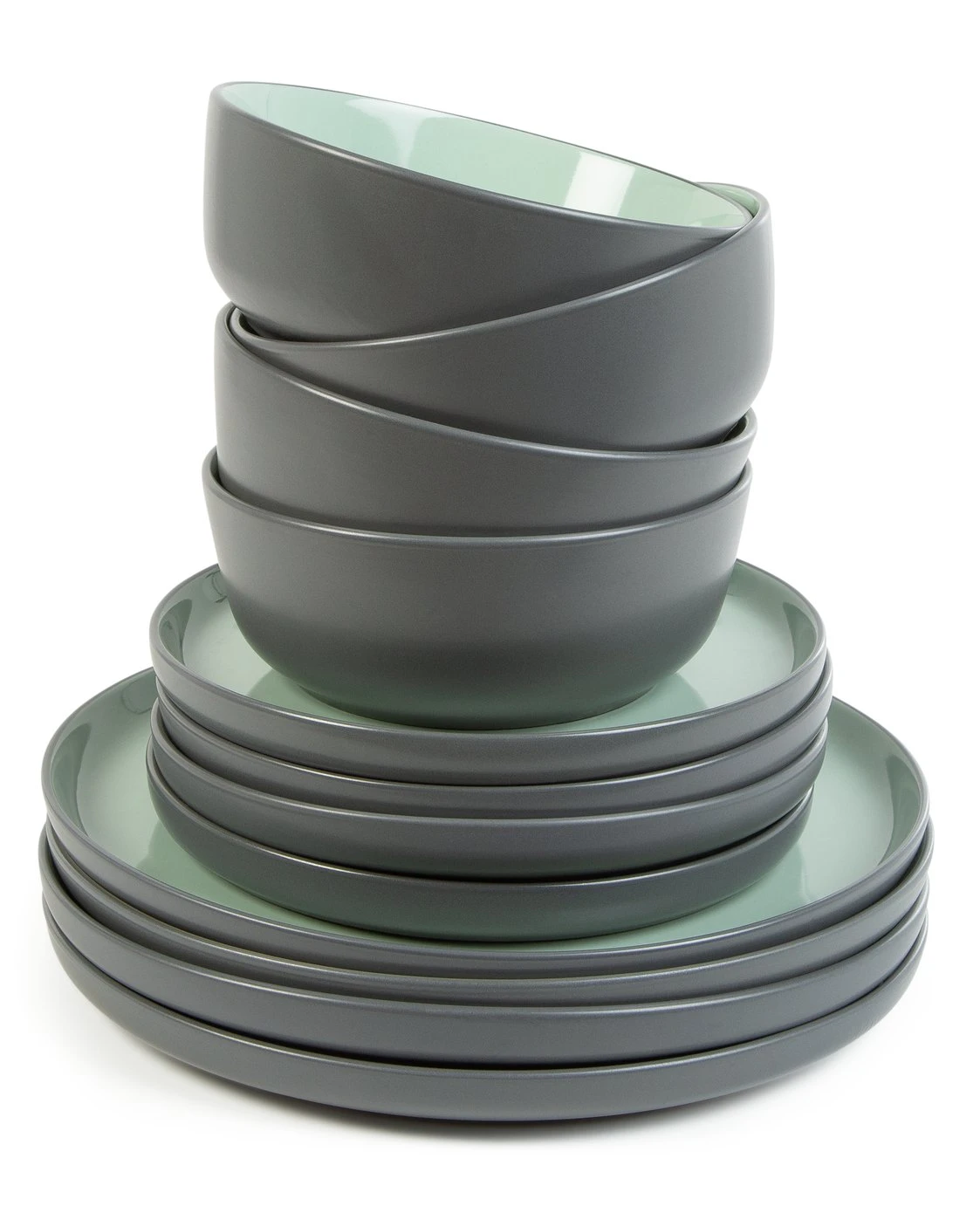Habitat Two Tone 16 Piece Stoneware Dinner Set 5 Habitat Two Tone 16 Piece Stoneware Dinner Set - Image 3