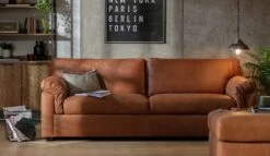 Habitat Florence Leather 4 Seater Sofa - Tan 11 Habitat Florence Leather 4 Seater Sofa - Tan -Habitat 9629808 R Z001C