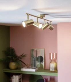 Habitat Este 4 Light Spot Light - Brass -Habitat 9633722 R Z002C