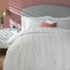 Habitat Cotton 400TC Sateen Stripe White Bedding Set -Double -Habitat 9648030 R Z001A