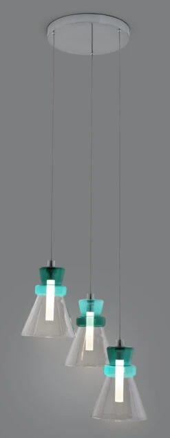 Habitat Vivian Glass 3 Light LED Ceiling Light - Green -Habitat 9656125 R Z002C